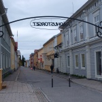 Blick die Fußgängerzone in Piteå entlang