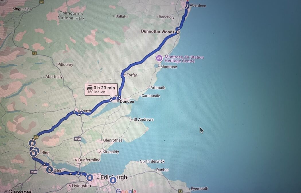 Auf dem Weg nach Aberdeen